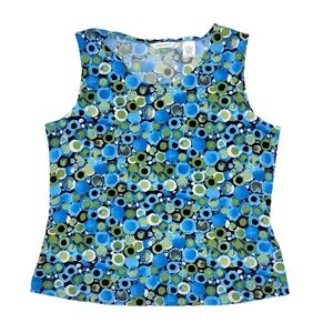 Laura Ashley NEW Trip Ready Geo Print Sweat Wicking Tank Top Sz S